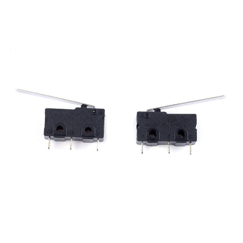 Cylewet 20Pcs AC 5A/125V 3A/250V Long Straight Hinge Lever Arm Micro Limit Switch SPDT 3 Pins for Arduino (Pack of 20) CYT1110 - Image 2